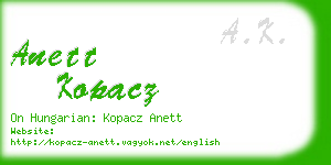 anett kopacz business card